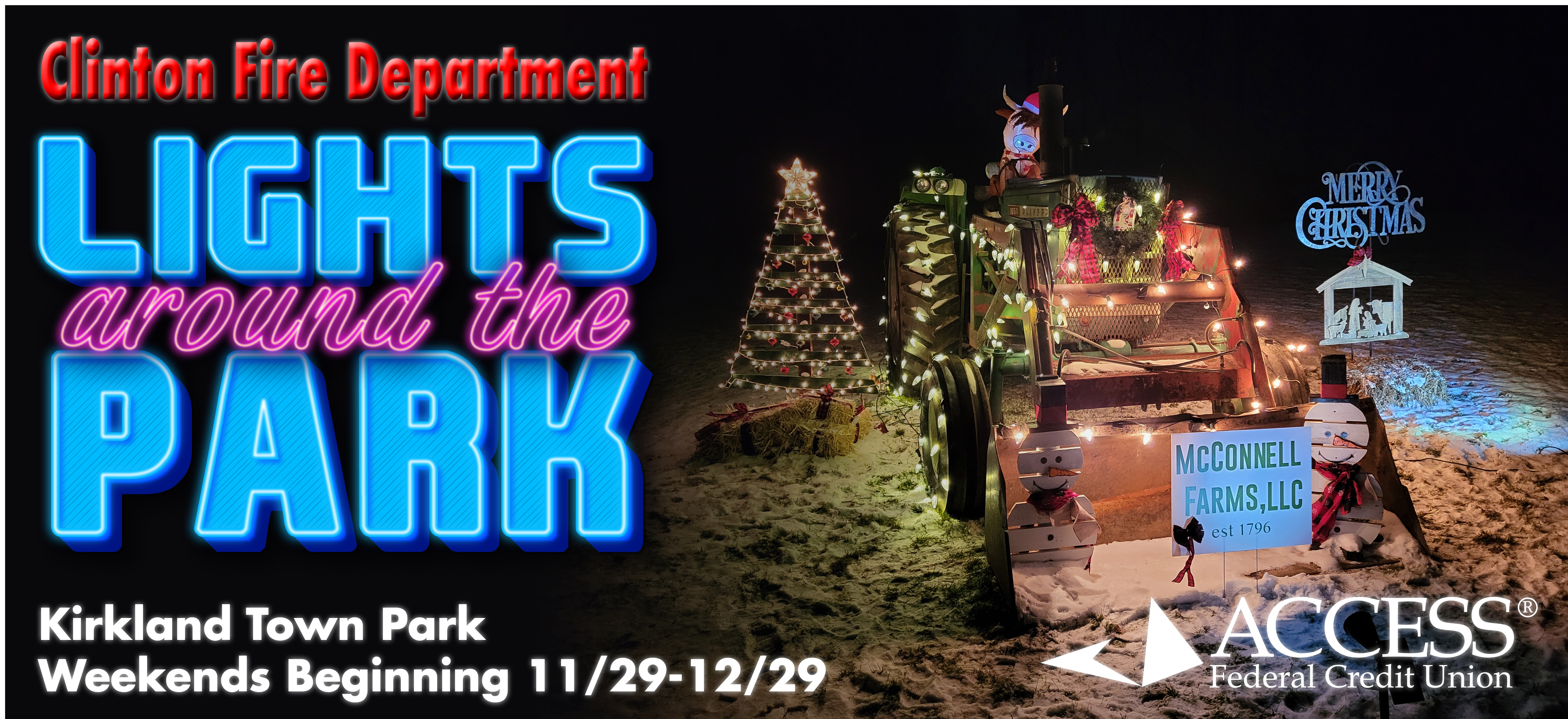 Clinton Fire Department Lights Around the Park